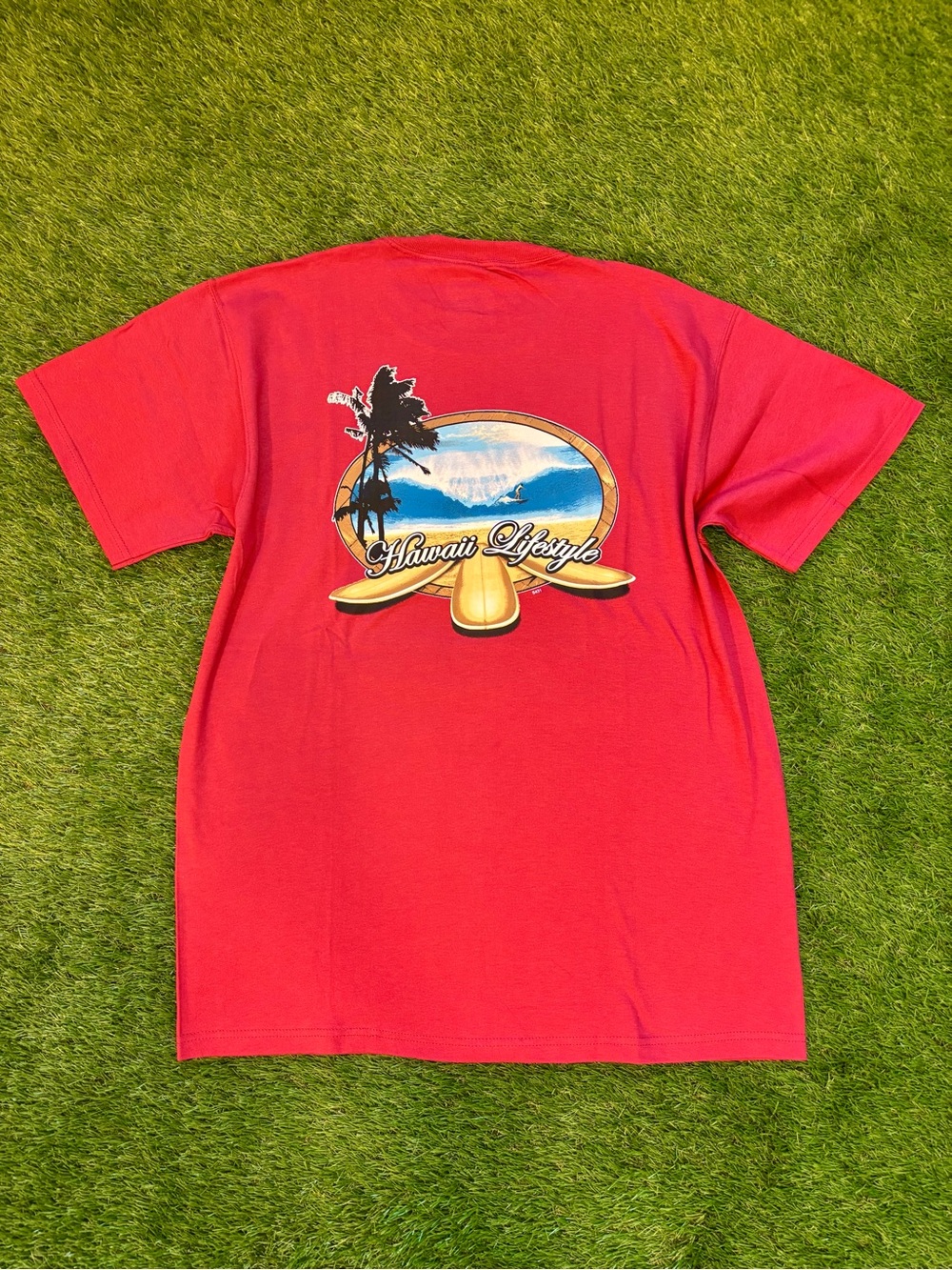 Hawaii Lifestyle Red Surf Graphic T-Shirt Men’s Medium - Picture 1 of 3